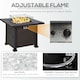 image 5 of Outsunny Outdoor Propane Fire Pit Table w/ Wind Screen & Glass Beads, Black