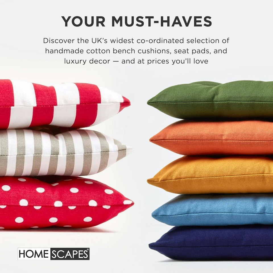 image 1 of Homescapes Garden Bench Cushion Luxury 3 Seater 100% Cotton Indoor Outdoor Seat Pad Grey | 143 x 48 cm