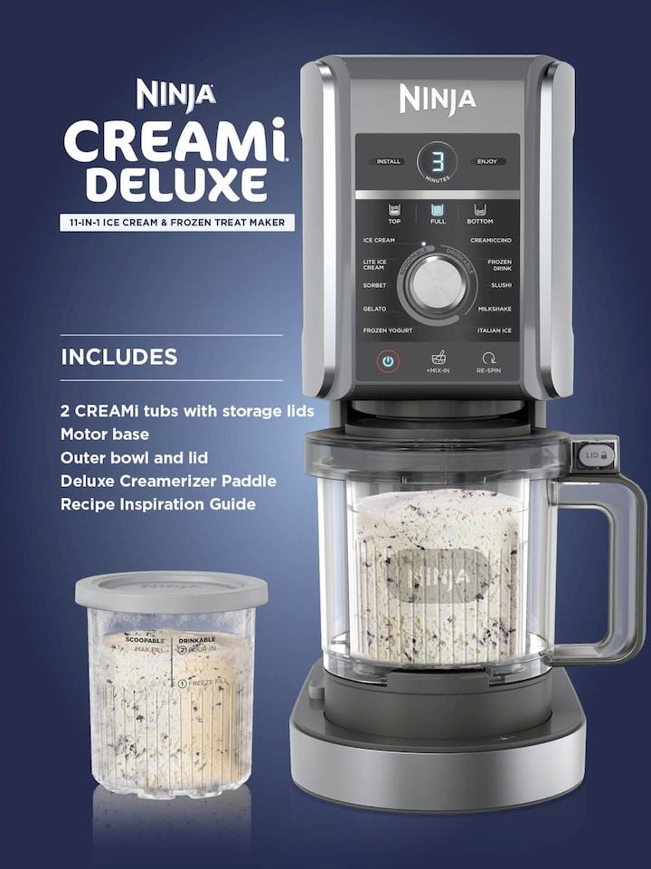image 1 of Ninja CREAMi Deluxe 10-in-1 Ice Cream and Frozen Drink Maker NC501UK