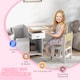 image 6 of ZONEKIZ Kids Desk and Chair Set for Ages 3-6 Years w Storage Drawer | White