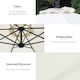image 3 of Outsunny 3(m) LED Patio Banana Umbrella Cantilever Parasol w/ Crank, Off-White
