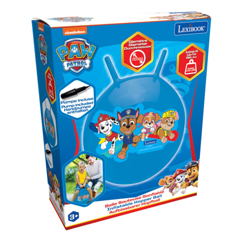 image 1 of Lexibook BG040PA Paw Patrol Inflatable Hopper Ball 45cm