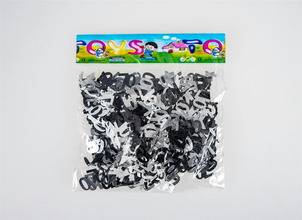 image 1 of 70th Birthday Confetti Black & Silver 1 pack x 14 grams birthday decoration Foil Metallic 1 pack
