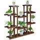 image 2 of COSTWAY 9 Tier Wood Plant Stand Display Rack Flower Shelf Brown