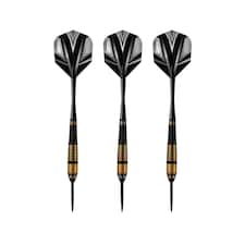 Harrows Vivid Brass Darts (Pack Of 3) | Black | Black/Brass/Grey | 23g | 1