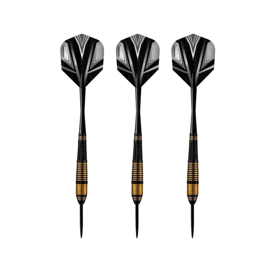 image 1 of Harrows Vivid Brass Darts (Pack Of 3) | Black | Black/Brass/Grey | 23g | 1