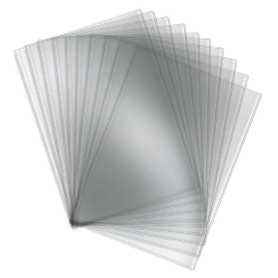 image 1 of Rhino Plastic Protective Sleeves Exercise Book Covers Clear A4+ 10 Pack