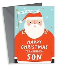 Cute Christmas Card - Santa - Wonderful Son