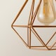 image 6 of ValueLights Modern Geometric Copper Metal Basket Cage Ceiling Pendant Light Shade