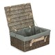 image 4 of 41cm Antique Wash Wicker Picnic Basket with Lining Red | Red | One Size