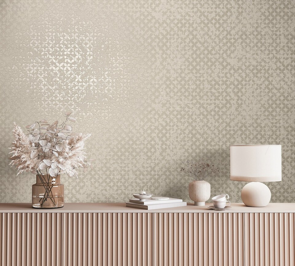 City Romance Beige Abstract Wallpaper - Tesco Groceries
