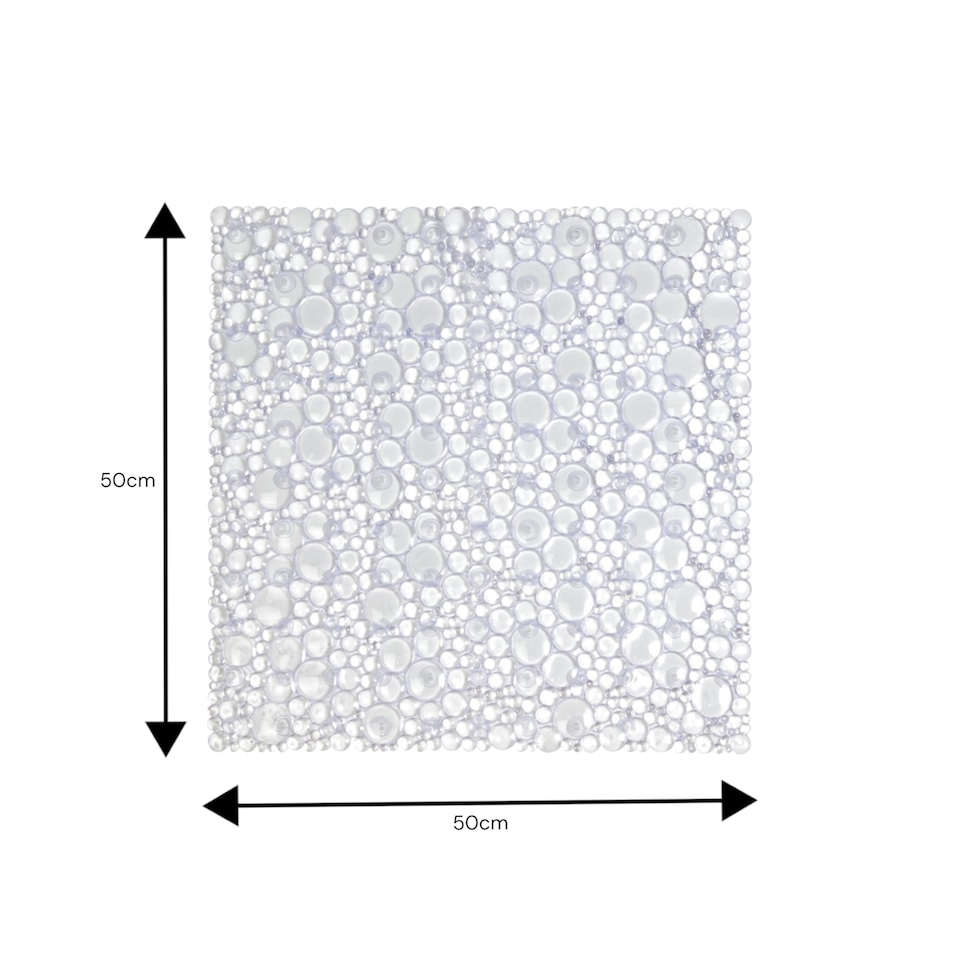 image 1 of Hyrdro Anti Slip Clear PVC Shower Mat 50cm x 50cm | Clear | Clear | 1