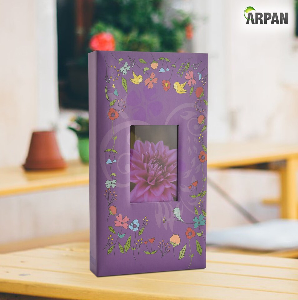 image 1 of ARPAN Designer Photo Album 6"x4" (10x15cm) for 300 Photos – Large Slip In Case Photo Album with Front Window Cover