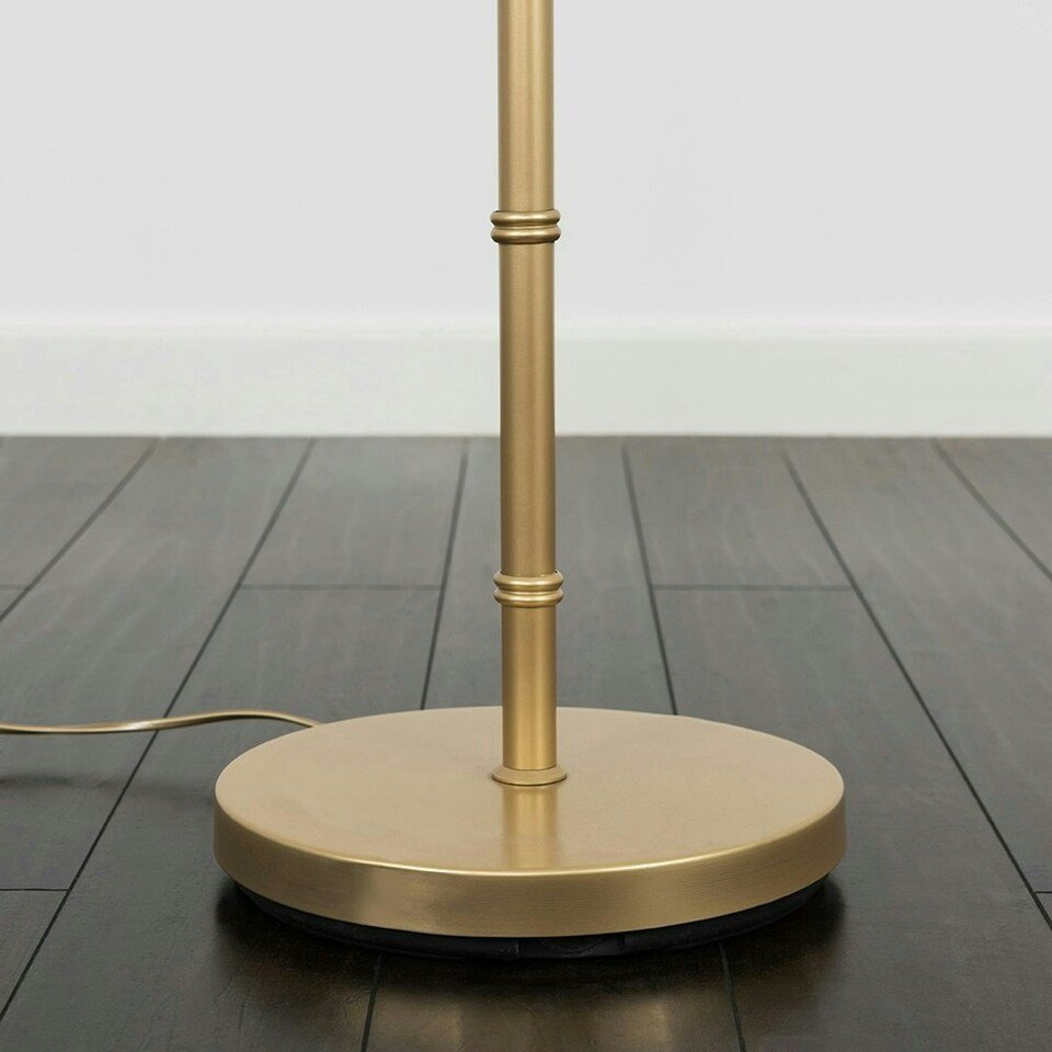 image 1 of ValueLights Hanging Monkey Animal Quirky Modern Gold Floor Lamp With Grey Shade