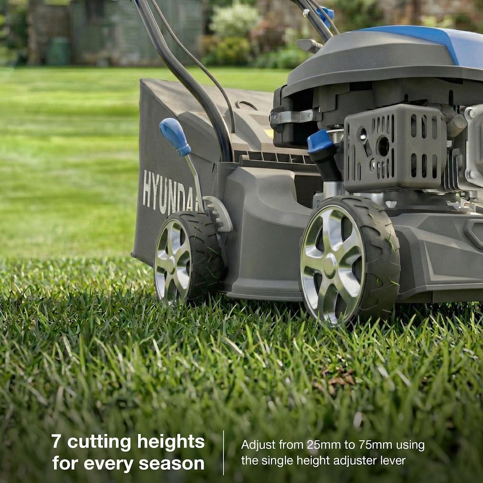 image 1 of Hyundai 16 Inch 40cm Petrol Lawnmower, Hand Push, 139cc Engine HYM16130PX