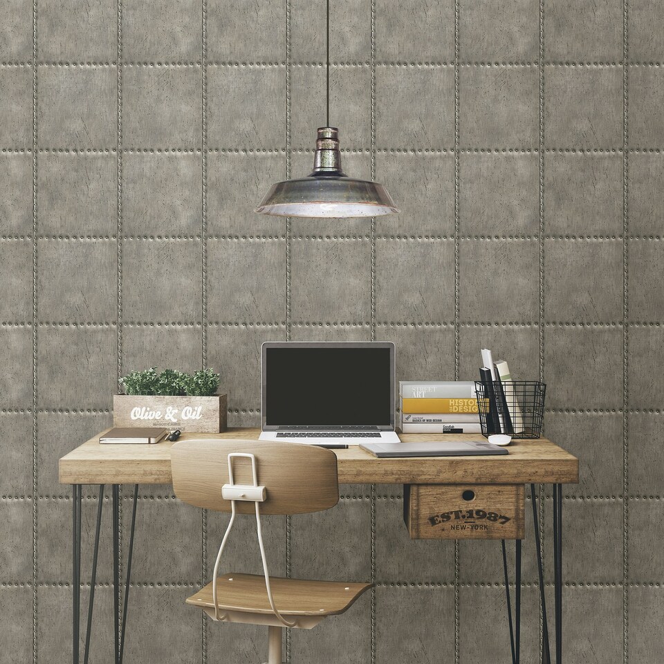 image 1 of A-Street Reclaimed Sheet Metal Steel Wallpaper FD22343 Multi
