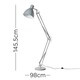 image 3 of ValueLights Large Modern Angled Design Floor Lamp In Cool Grey Finish