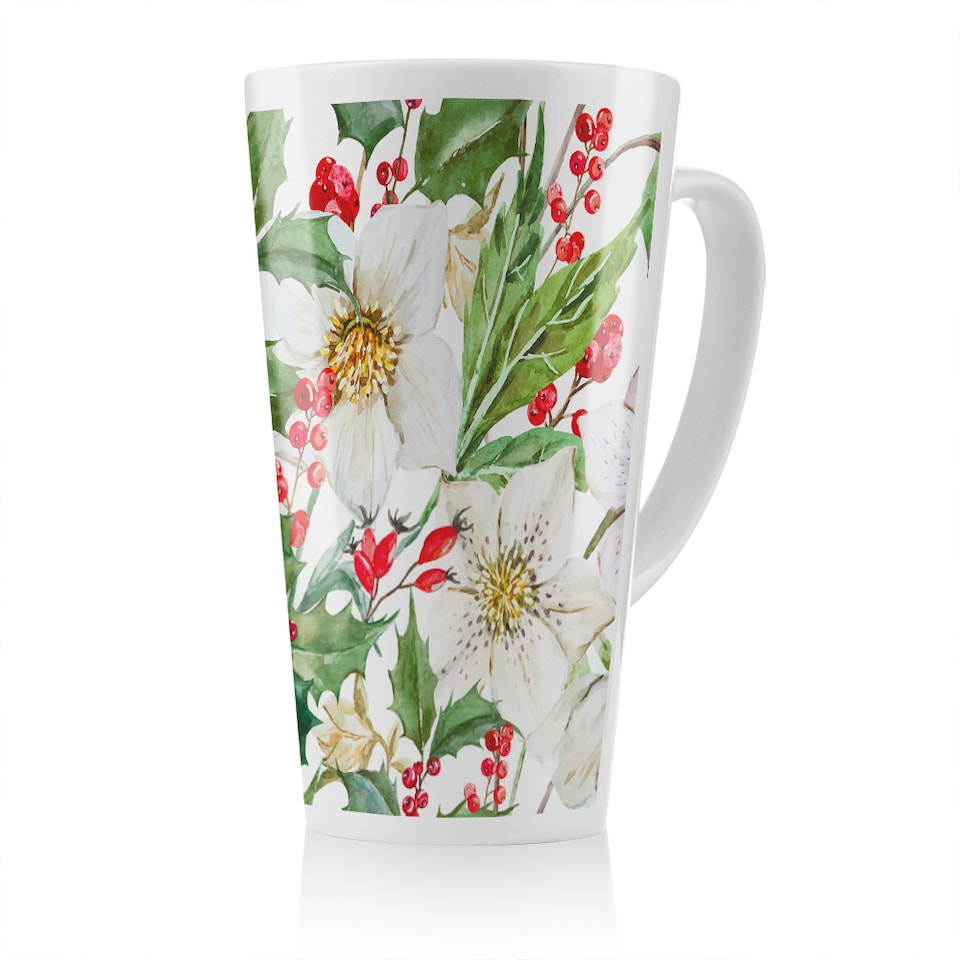 image 1 of Watercolour Christmas Pattern Latte Mug