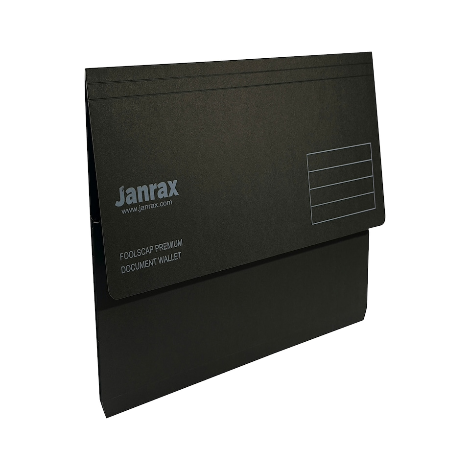 image 1 of Pack of 10 Black Card Premium Foolscap Document Wallets