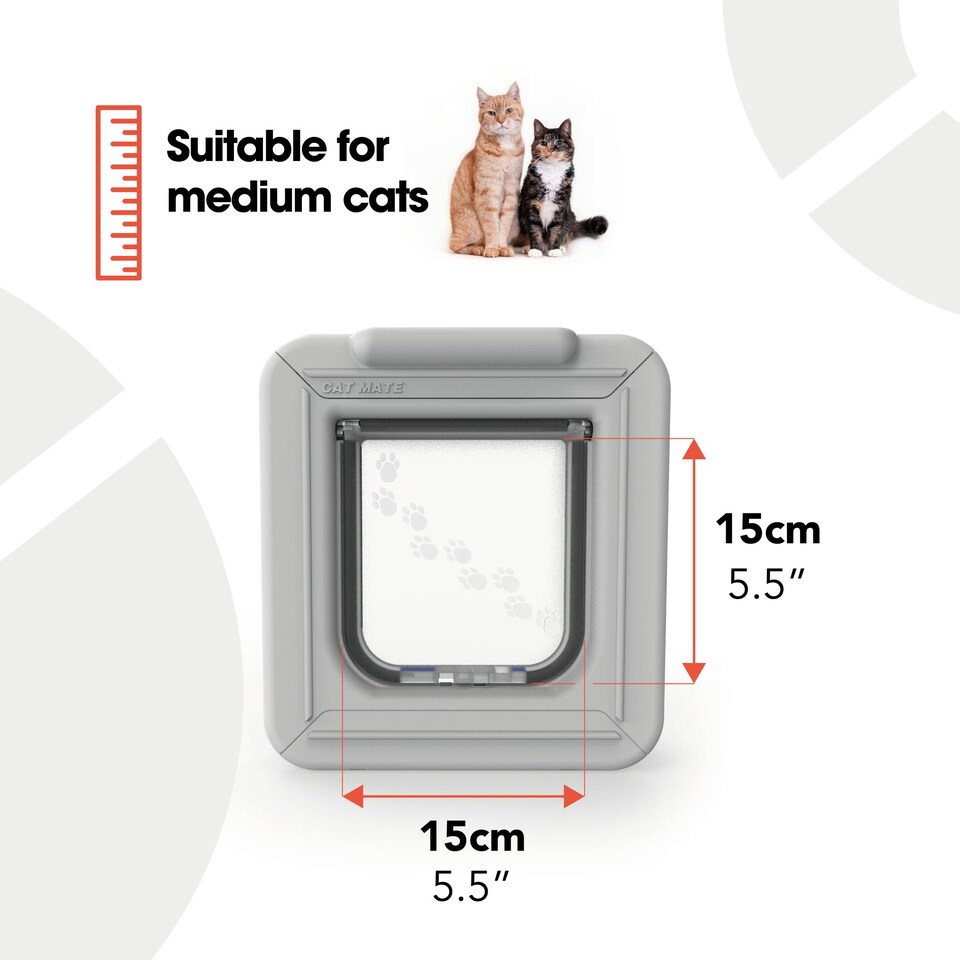 image 1 of Cat Mate Elite Microchip Cat Flap with Timer Control – White (355W)