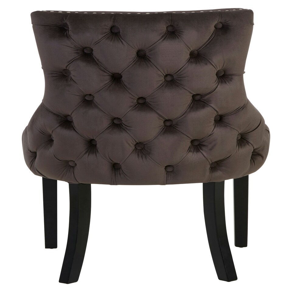 image 1 of Interiors by Premier Black Velvet Dining Chair, Comfortable High Back Office Chair, Aesthetic Velvet Accent chair for Living Room