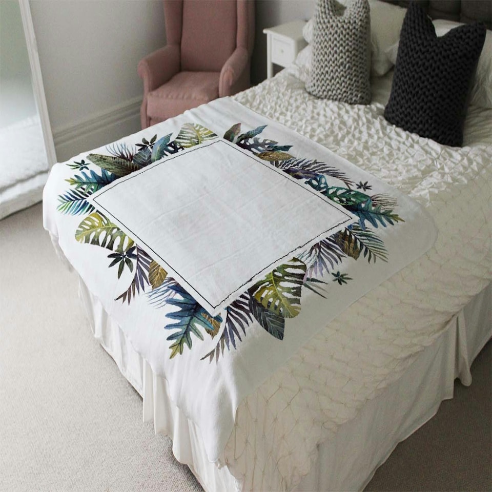 image 1 of Square Tropical Border (Blanket)