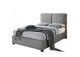 image 1 of 4ft6 Double Light Grey, Tall Headboard, Fabric Upholstered Bed Frame Bedstead. | Grey | Light Grey | Double