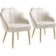 image 1 of Accent Chair Hellen - velvet cover, padded, extra-wide shell-shaped backrest | Cream | cream/gold | 2