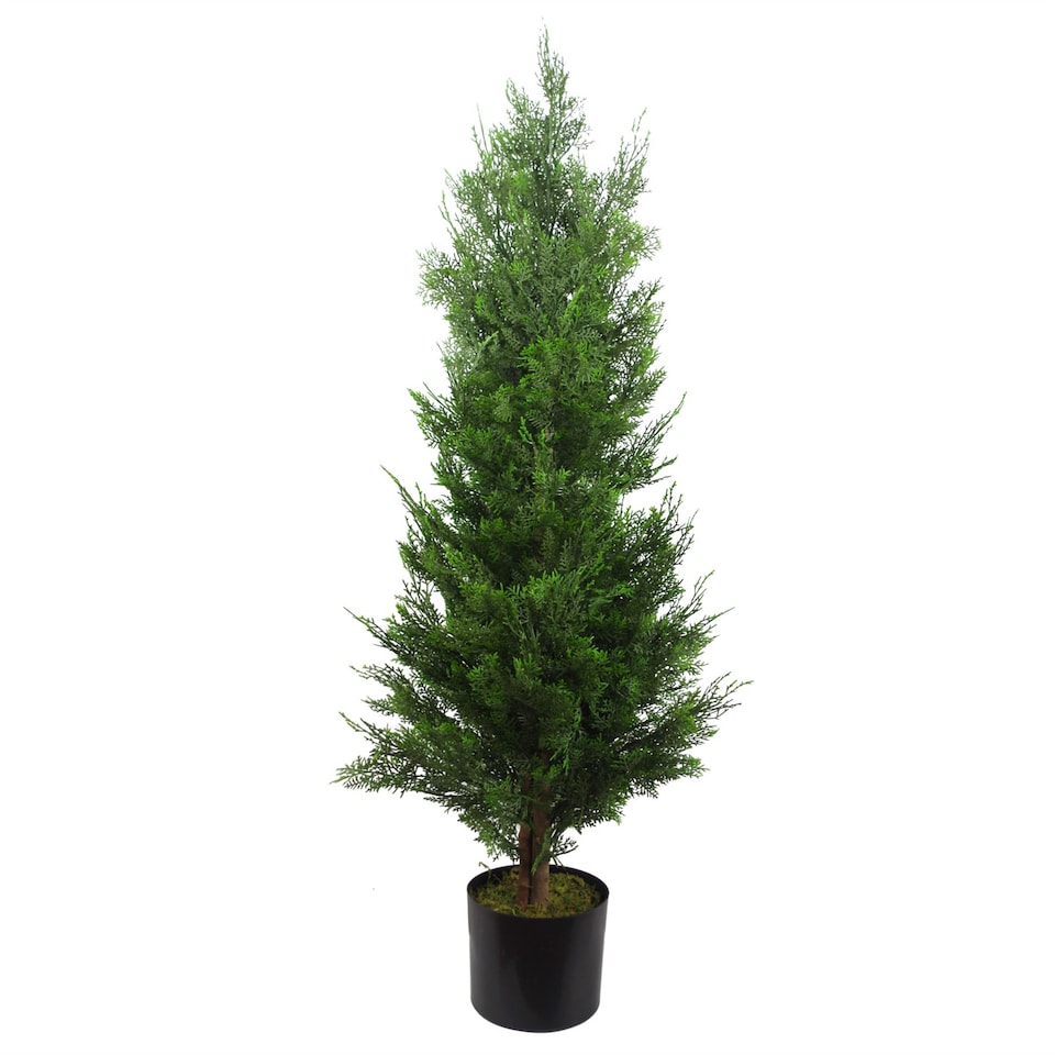 image 1 of Cypress Bushy Topiary Tree Artificial 120cm Plant | Green | One Size