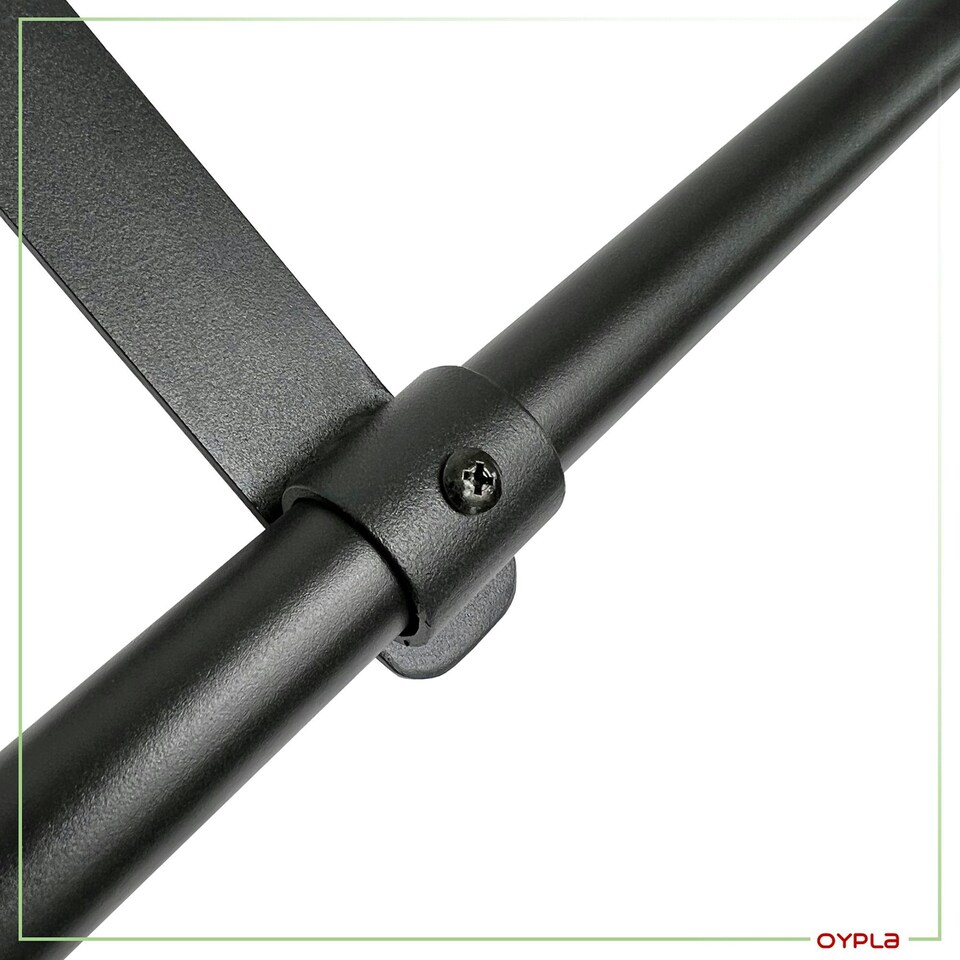 image 1 of Oypla 5ft Wall Mounted Garment Clothes Rail Super Heavy Duty All Metal Black