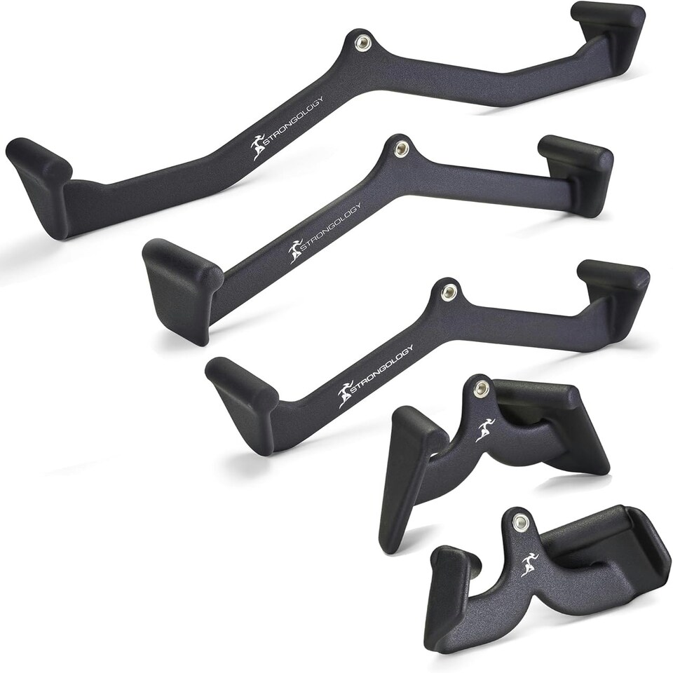 image 1 of Strongology POWERPULL Lat Bar Pull Down Bar Attachments, Workout Accessory for Gym, Fitness, Cable Weightlifting Use, Strength Training Arms, Back, Shoulders