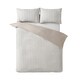 image 4 of Catherine Lansfield So Soft Seersucker Stripe Duvet Cover Set | Cream | Natural | Double