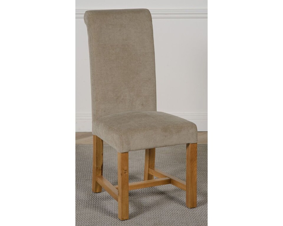 image 1 of Oslo 180 x 90 cm Large Oak Dining Table and 6 Washington Fabric Chairs | Grey | Grey