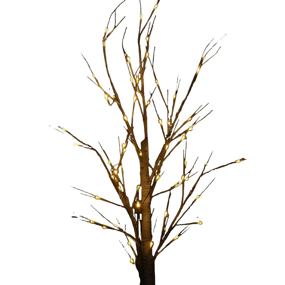 image 1 of 2.4m (8ft) Indoor Outdoor Christmas Lit Birch Tree with 136 Warm White LEDs