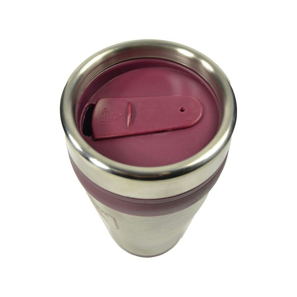 image 1 of West Ham United FC Executive Metallic Travel Mug - Silver/Maroon - One Size