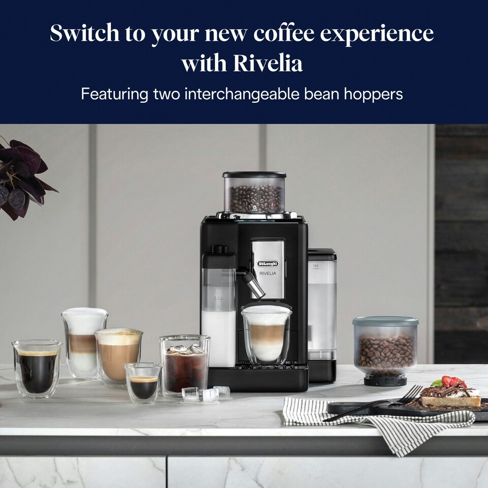 image 1 of Delonghi Rivelia Bean to Cup Automatic Coffee Machine, Black