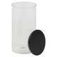 image 4 of Clear Glass Cylinder Storage Jars With Black Lid Airtight Coffee Tea Sugar Spice | Clear | Clear | 3x 800ml Jars