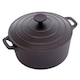 image 1 of 4L Cast Iron Non Stick Casserole Dish Pan with Lid | Black | 1