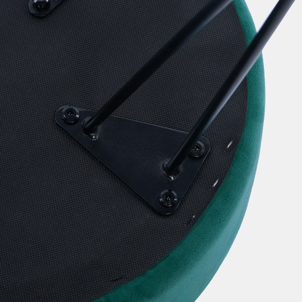 image 1 of OHS Matte Velvet Round Hairpin Stool Home Modern Decor Soft Plush Foot Rest Desk Vanity Chair