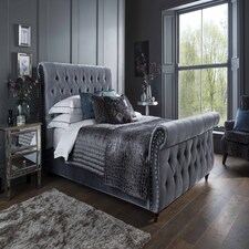 Montana 4ft 6 Double Grey Fabric Bed Frame | Grey | Double