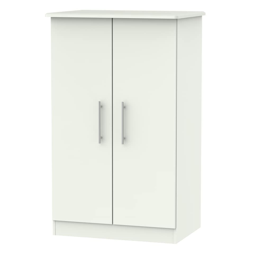 image 1 of Carlton 2 Door Midi Wardrobe in Porcelain Matt (Ready Assembled) | White | Porcelain Matt