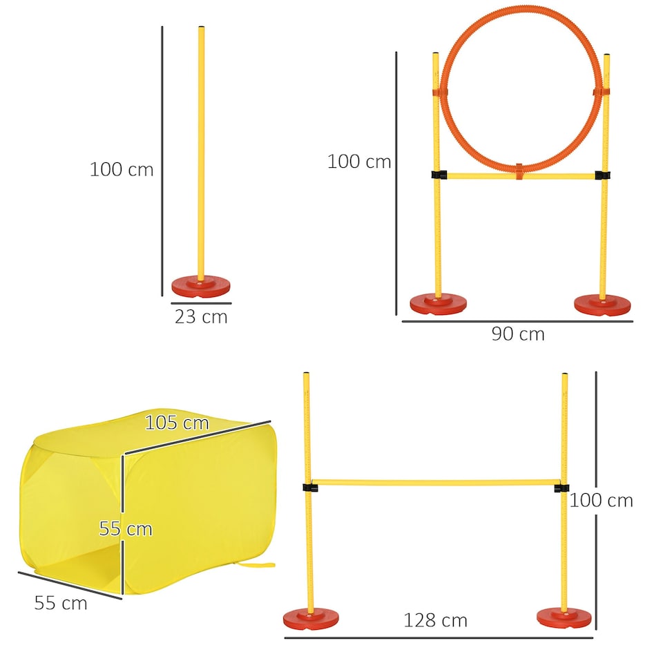 image 1 of PawHut Outdoor 4 PC Dog Pet Agility Training Garden Starter Obstacle Set for Dog