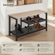 image 2 of Shoe Rack Taunton - surface shelf and 2 grid shelves, industrial style | Brown | industrial wood light, oak Sonoma | 80 x 30 x 45,50 cm | 1
