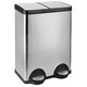 image 1 of Dihl 60L Black Pedal Bin with dual 30L Removable Buckets and Soft-Close Lids Silver