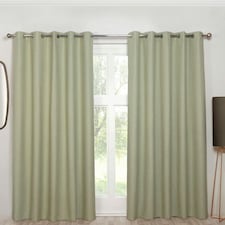 Sundour Cosmos Eyelet Curtains Green Green | 66x54"