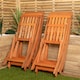 image 4 of Outdoor 6 Person Rectangular Wooden Garden Patio Dining Table Chairs with Green Parasol and Base Set