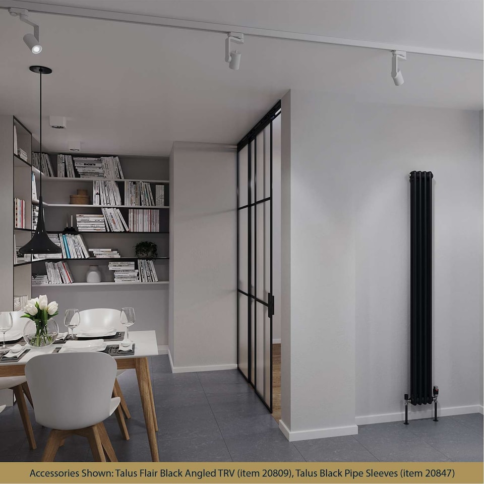 image 1 of Alpha - Black Vertical Column Radiator H1800mm x W196mm 2 Column