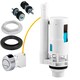 image 1 of SPARES2GO Adjustable Dual Flush Toilet Valve Concealed Cistern with Push Button (1.5" / 2" Outlet, 300mm Cable)