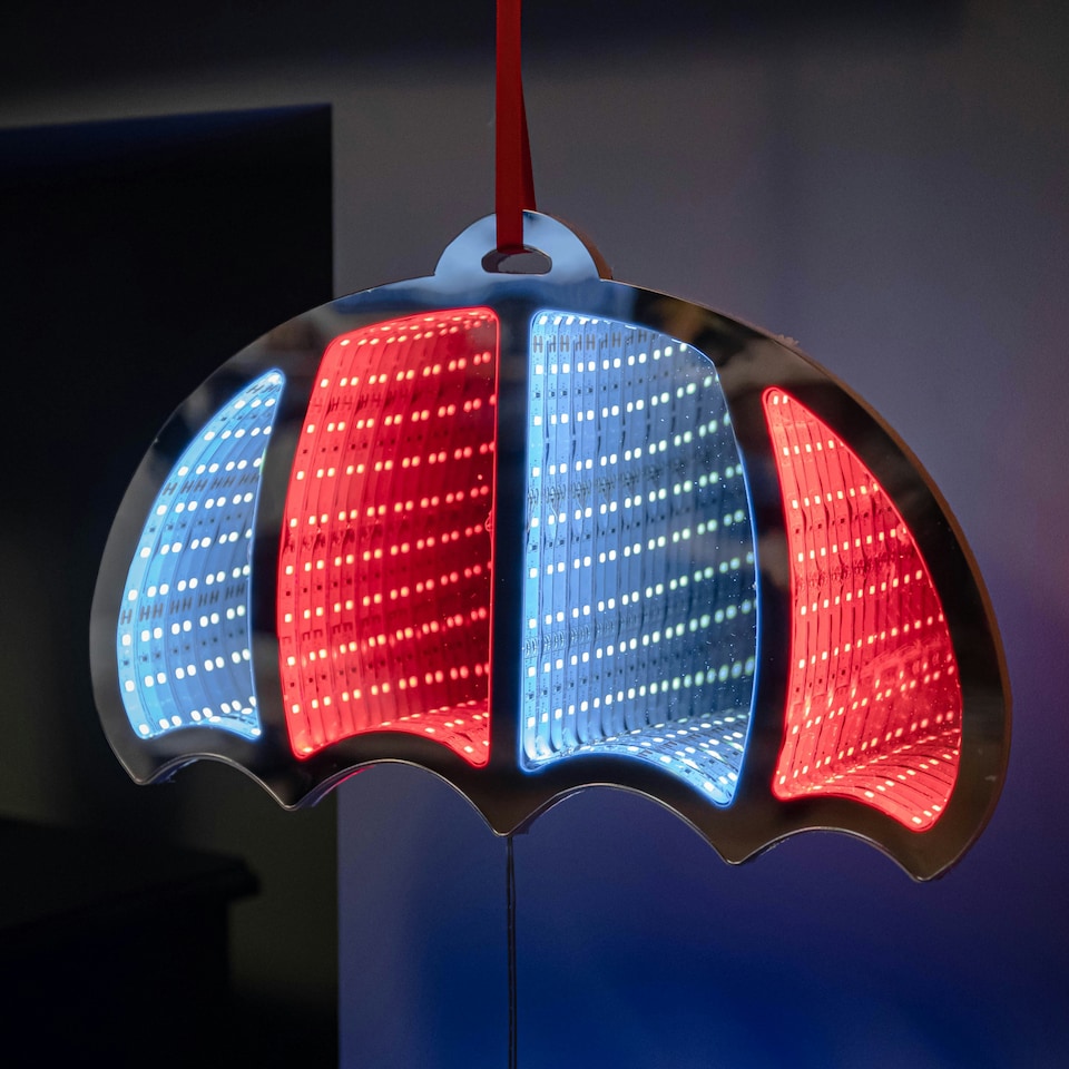 image 1 of 60cm Parachuting Christmas Infinity Gonk Hanging Decoration with Multi-Coloured LEDs