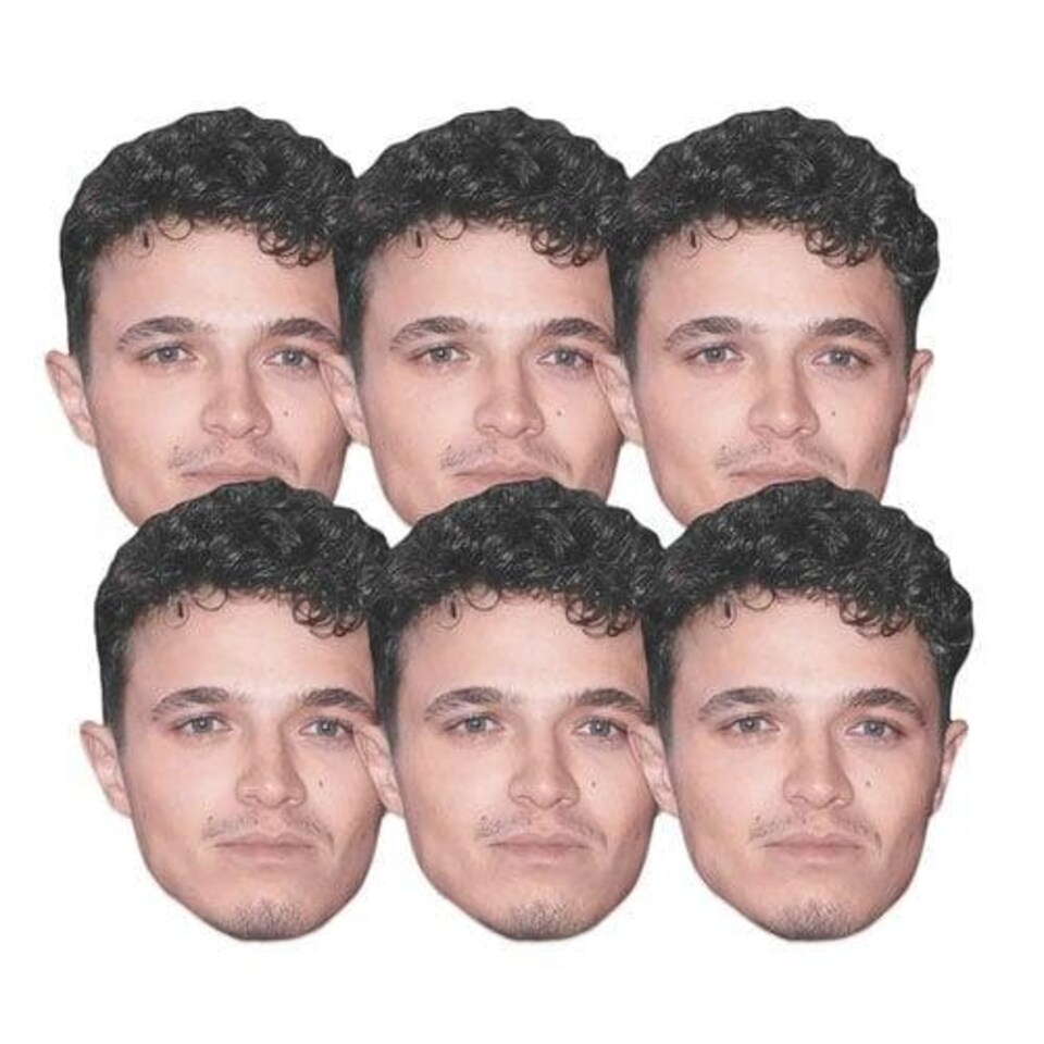 image 1 of Lando Norris Cardboard Face Mask - Pack of 6 Multi